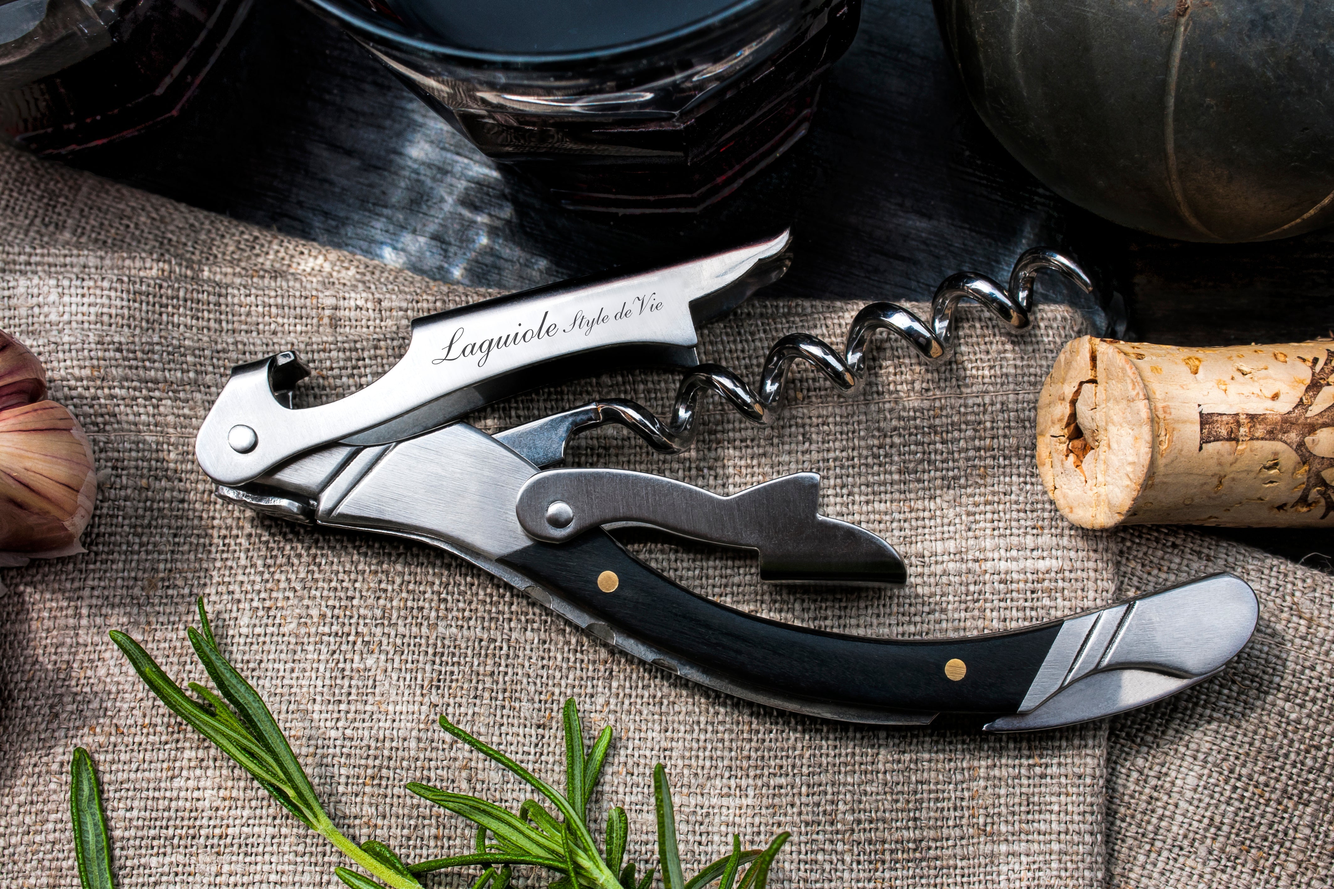 Laguiole Style de Vie Luxury Line Kurkentrekker - Zwart Hout