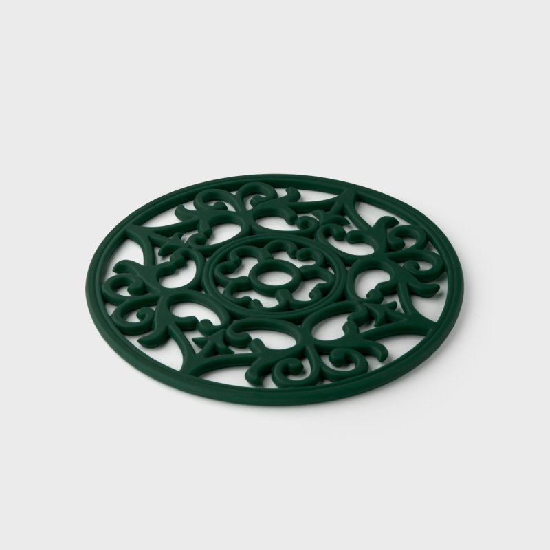 Taylor's Eye Witness Onderzetter Vintage Rond - Groen, op witte achtergrond, andere hoek