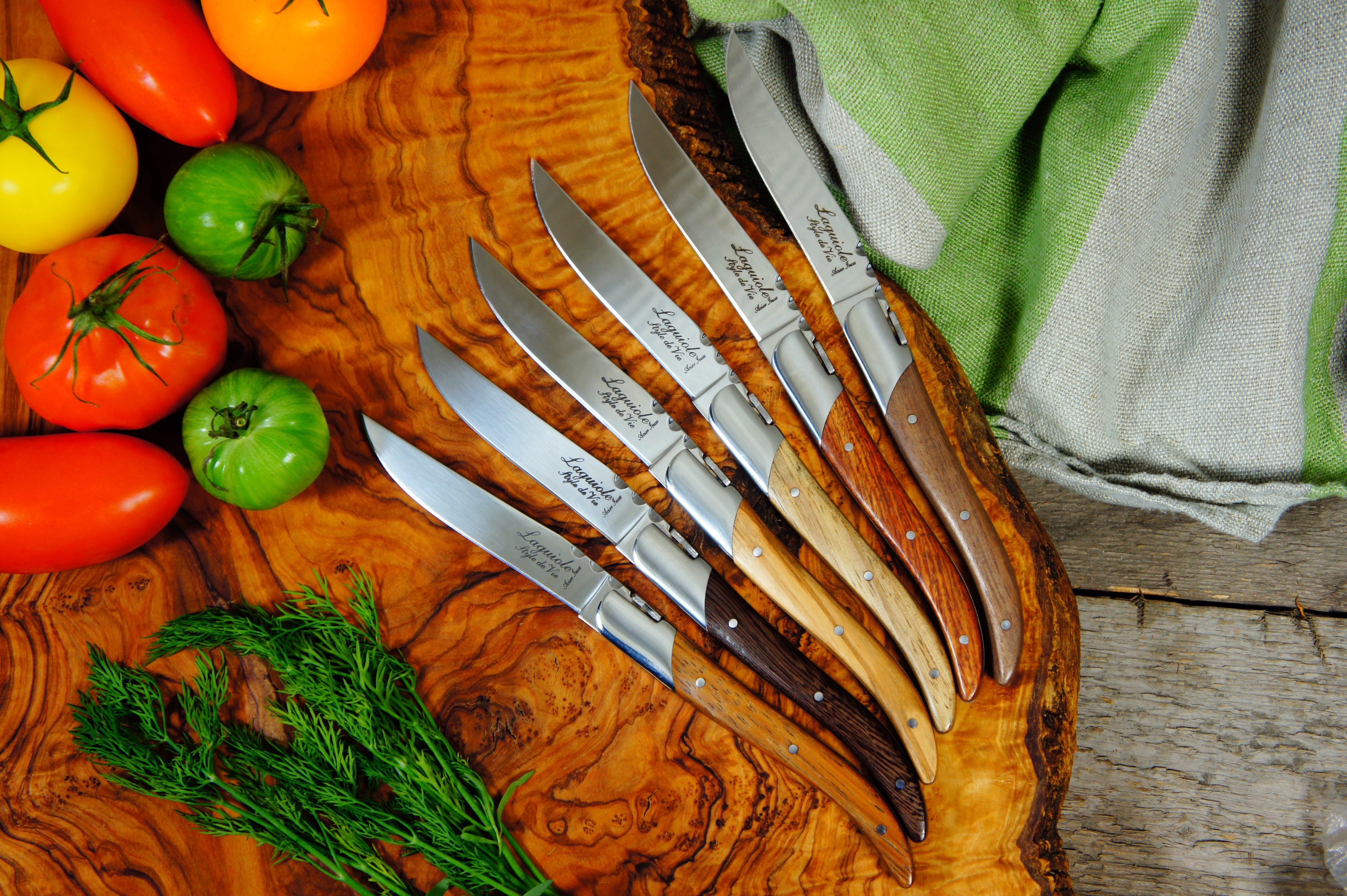 Laguiole Style de Vie Luxury Line Steakmessen 6-delig - Gemengd Hout