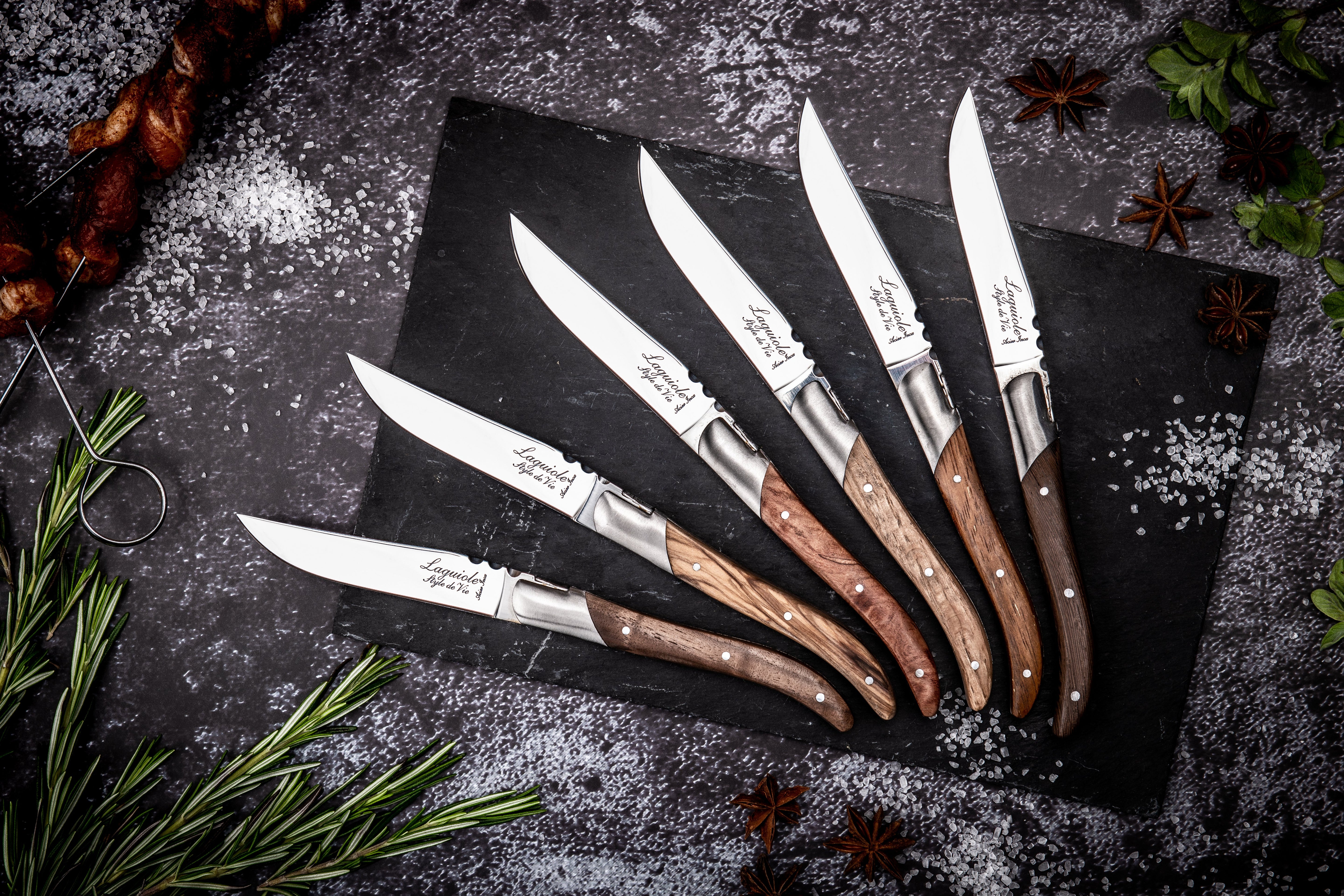 Laguiole Style de Vie Luxury Line Steakmessen 6-delig - Gemengd Hout