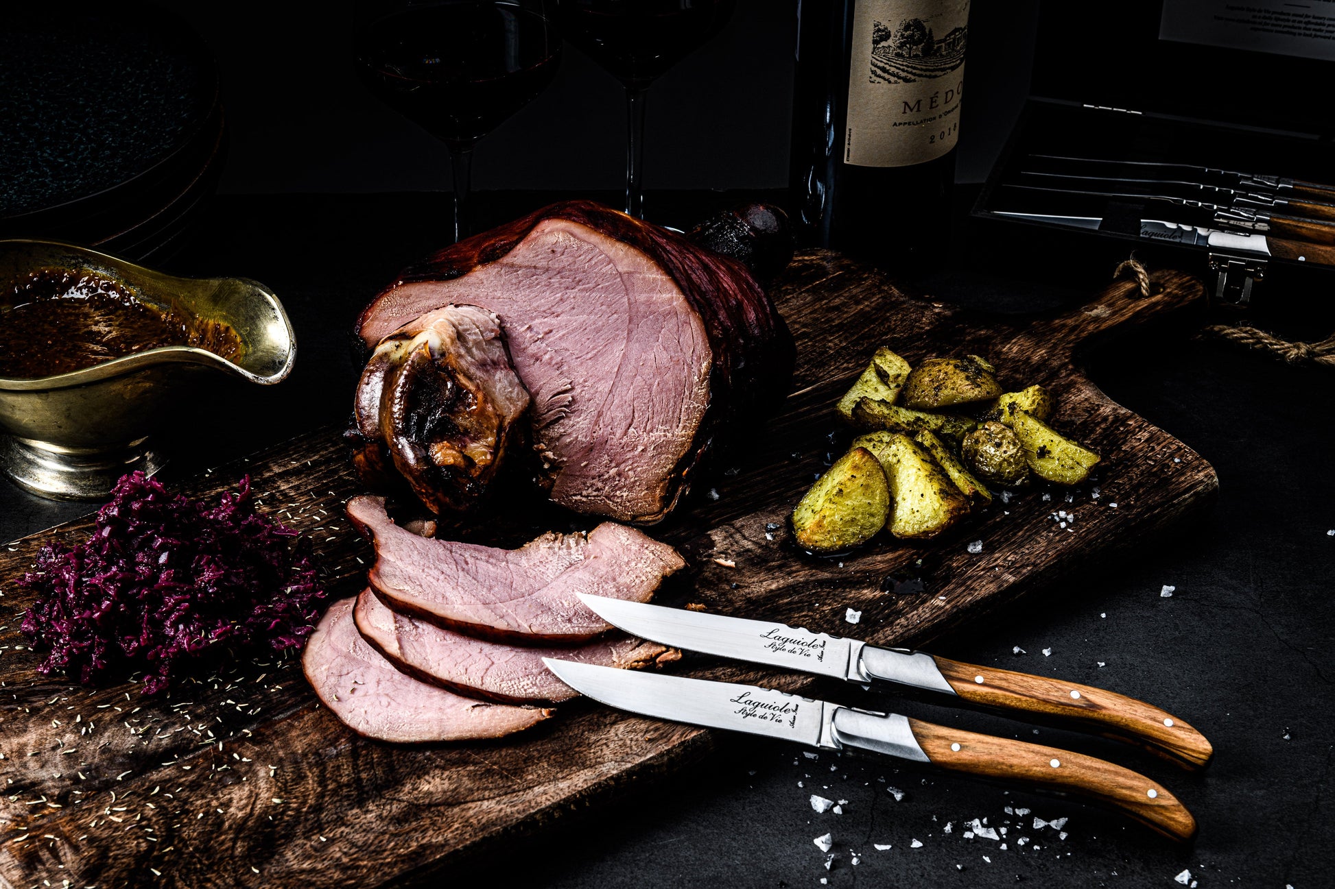 Laguiole Style de Vie Luxury Line Steakmessen 6-delig - Olijfhout
