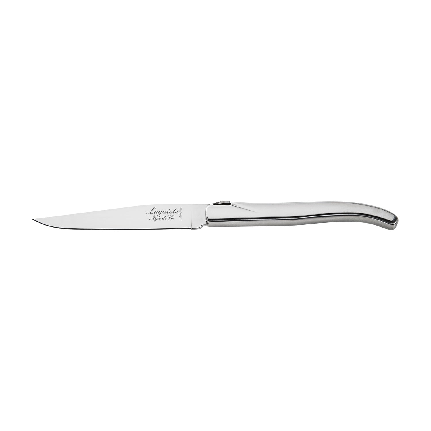 Laguiole Style de Vie Luxury Line Steakmessen 6-delig - Staal op witte achtergrond