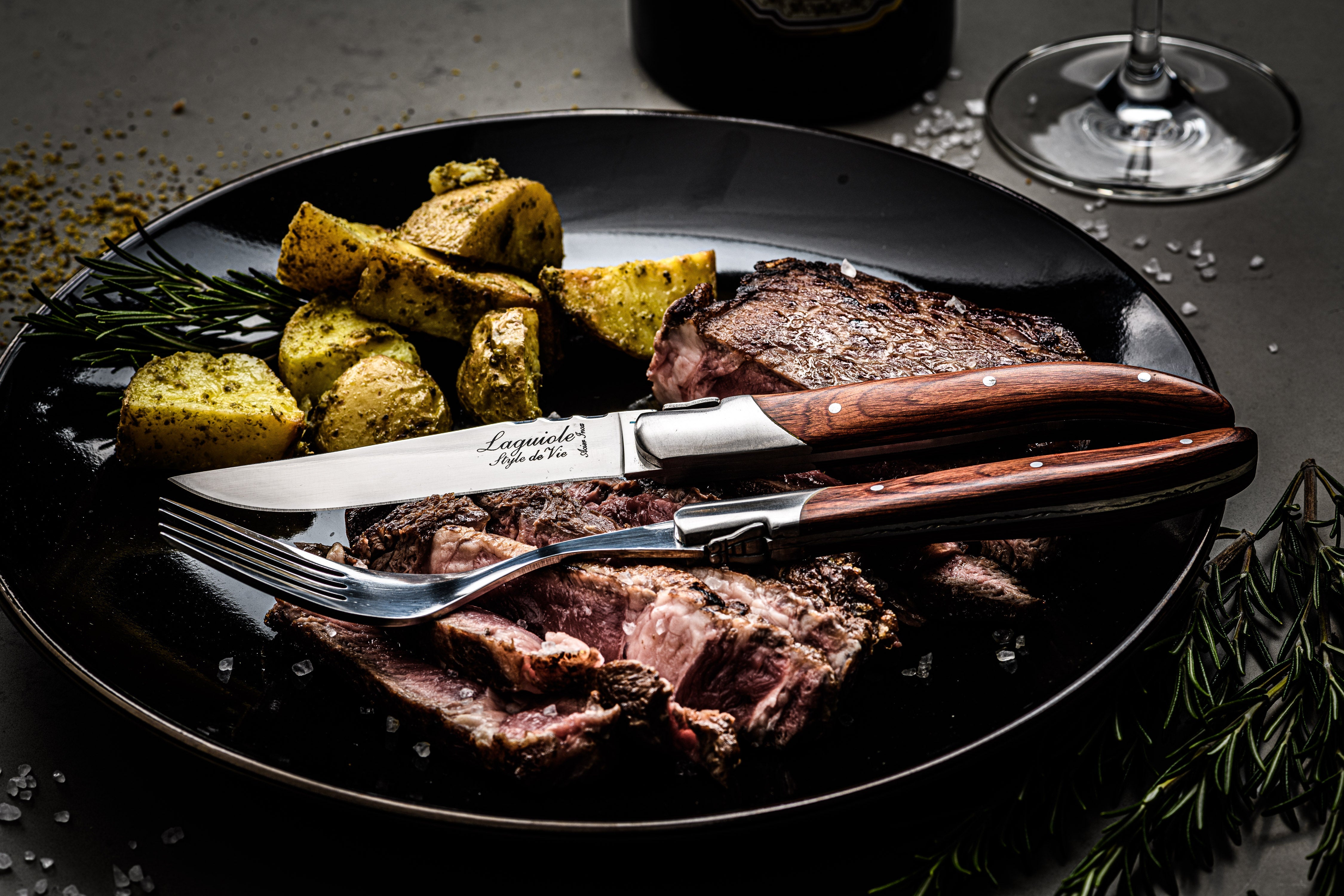 Laguiole Style de Vie Luxury Line Steakmessen 6-delig - Rozenhout
