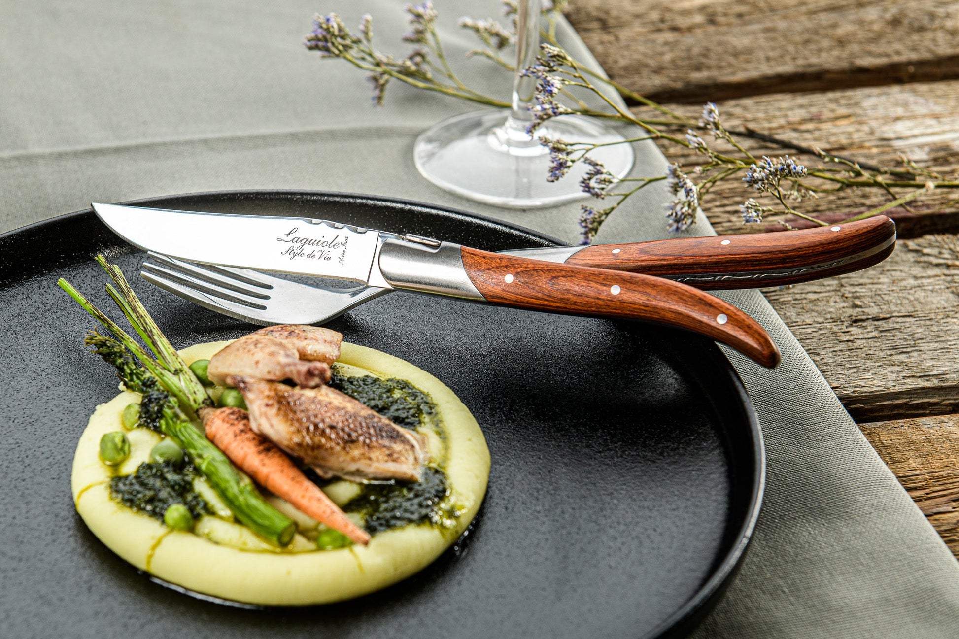 Laguiole Style de Vie Luxury Line Steakmessen 6-delig - Rozenhout