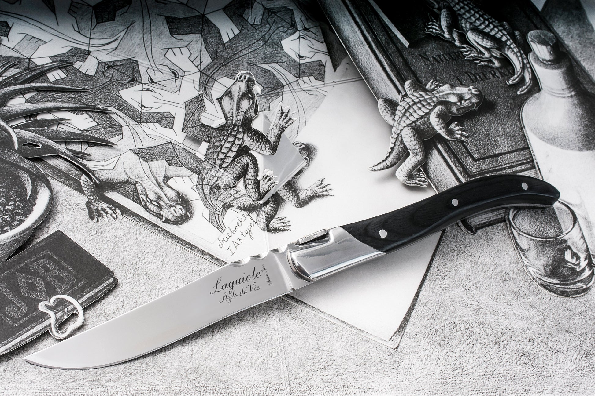 Laguiole Style de Vie Luxury Line Steakmessen 6-delig - Zwart Ebbenhout