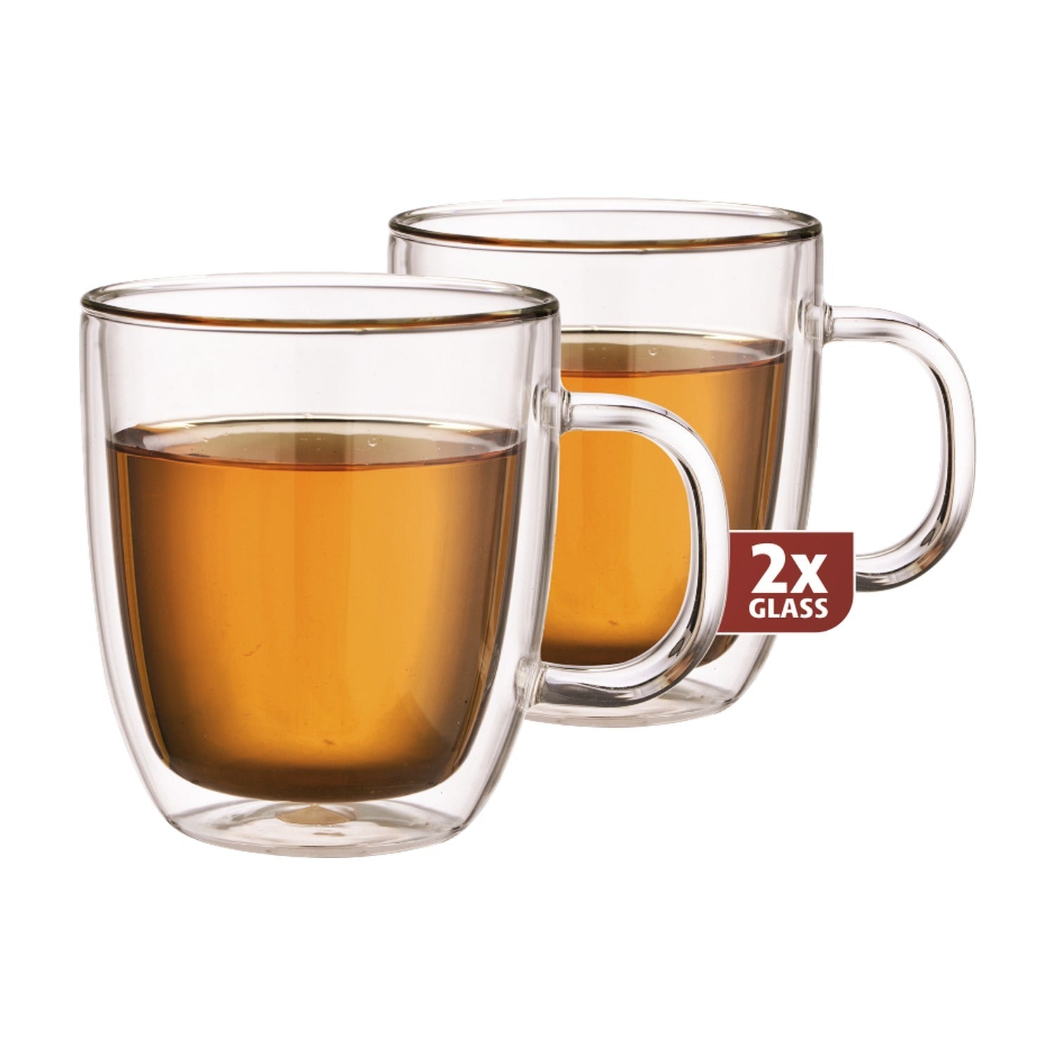 Maxxo Theeglazen Dubbelwandig 2 stuks - 480 ml op witte achtergrond