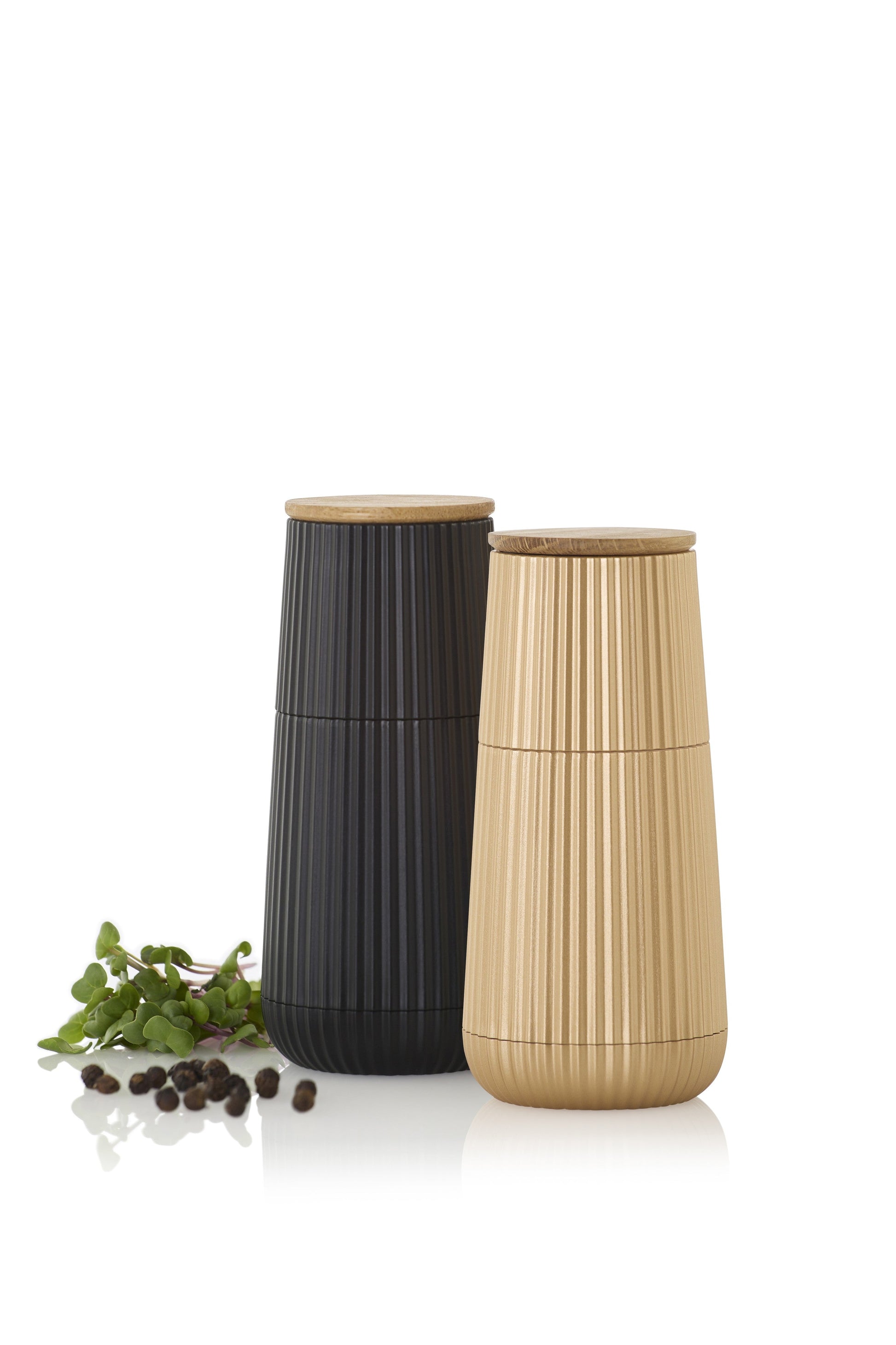 AdHoc Scape Peper- en Zoutmolen Zwart en Goud - 13 cm