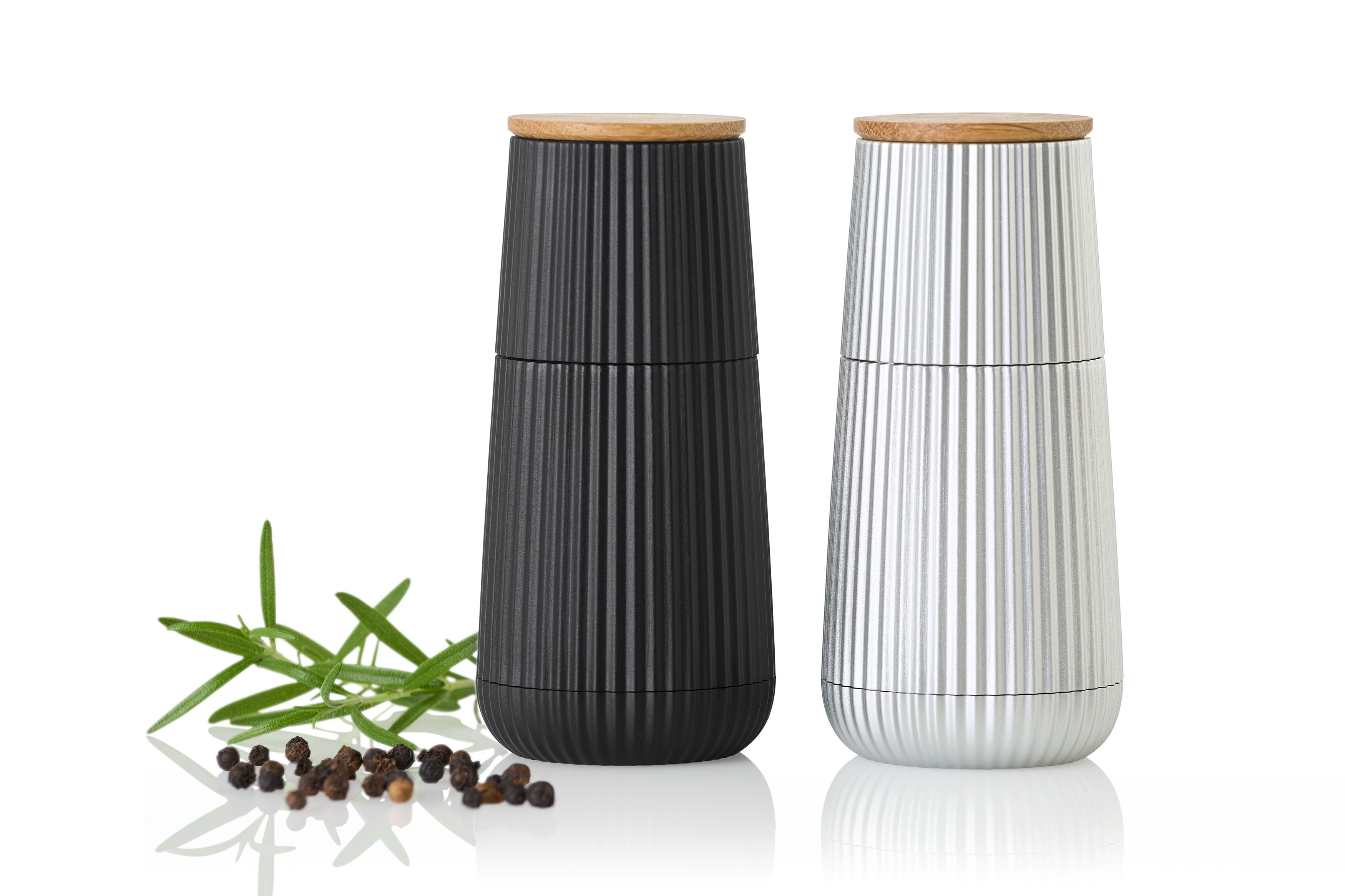 AdHoc Scape Peper- en Zoutmolen Zwart en Zilver - 13 cm