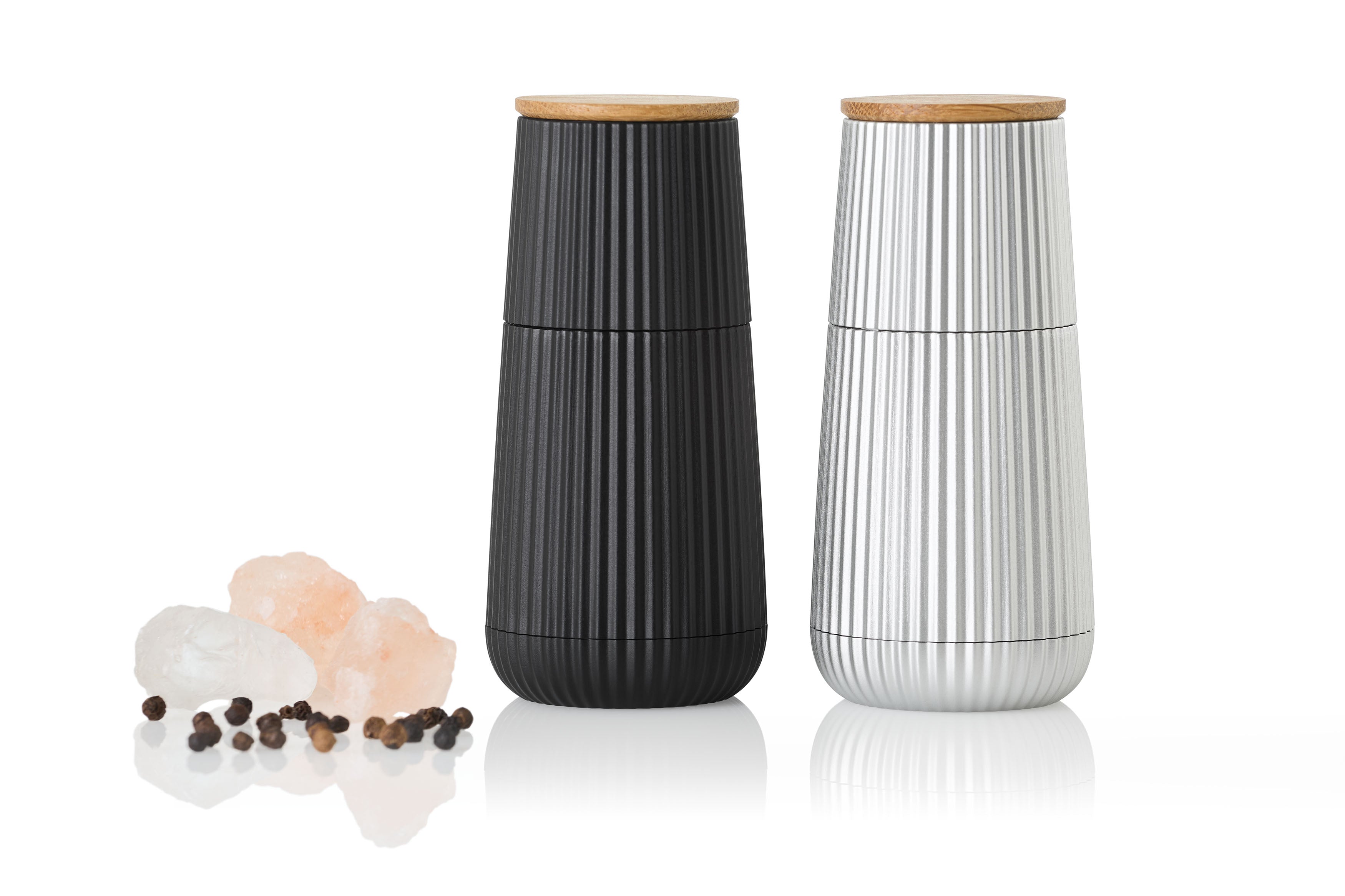 AdHoc Scape Peper- en Zoutmolen Zwart en Zilver - 13 cm