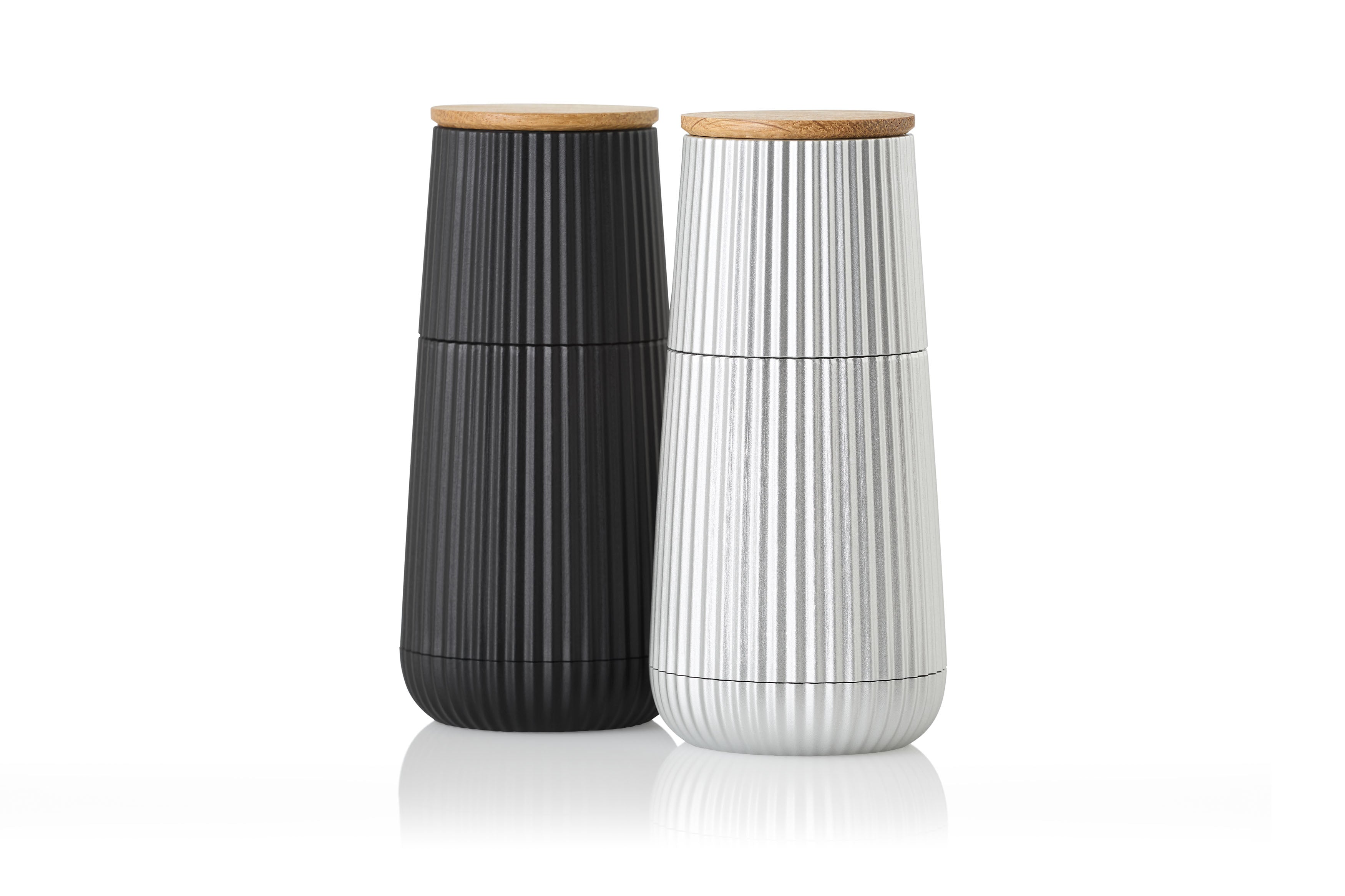 AdHoc Scape Peper- en Zoutmolen Zwart en Zilver - 13 cm