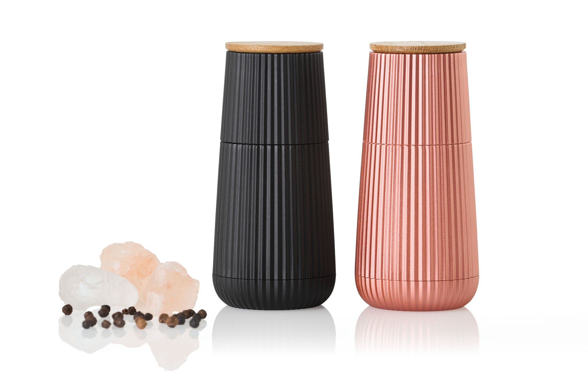 AdHoc Scape Peper- en Zoutmolen Zwart en Roségoud - 13 cm