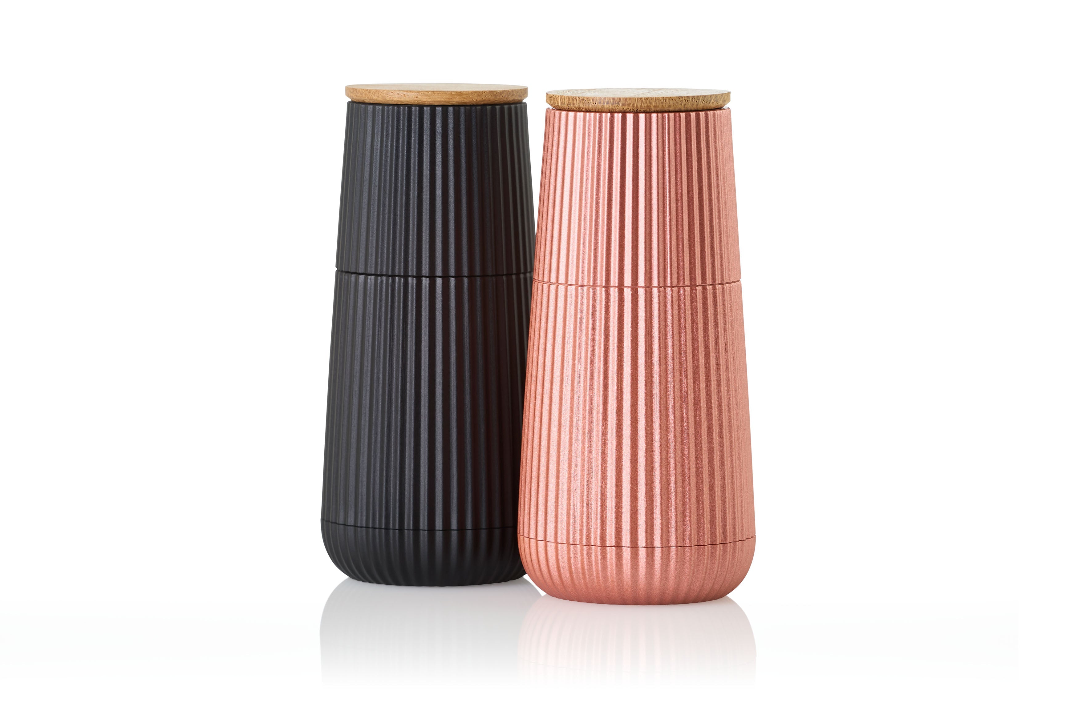 AdHoc Scape Peper- en Zoutmolen Zwart en Roségoud - 13 cm