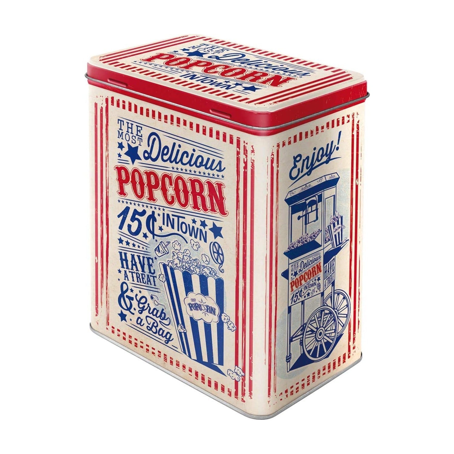 Nostalgic Art Blik L - Popcorn op witte achtergrond