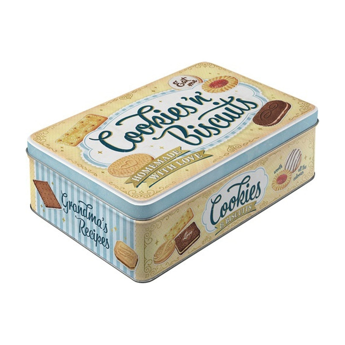 Nostalgic Art Blik Flat - Cookies 'N' Biscuits op witte achtergrond