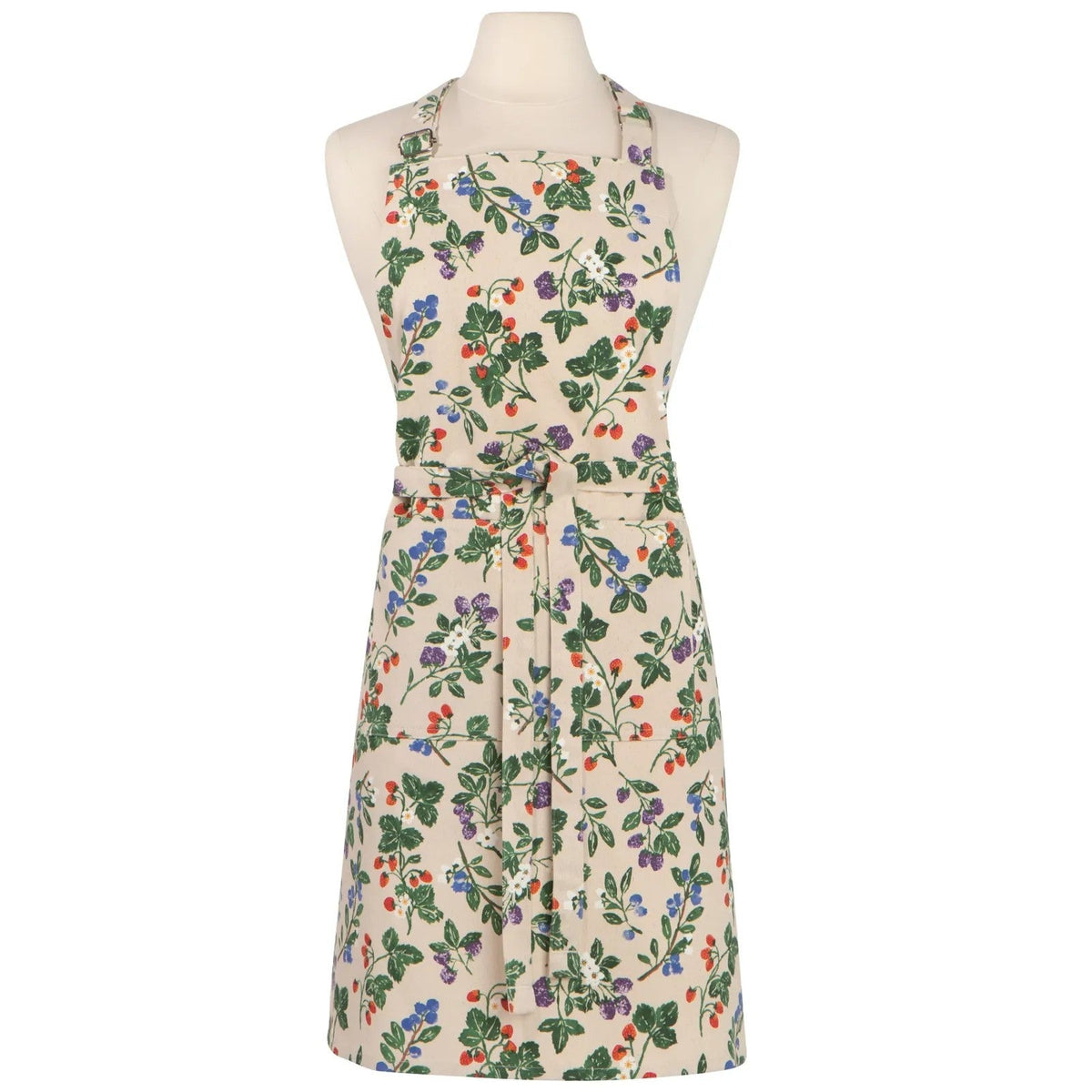 Now Designs Keukenschort - Berry Bramble op witte achtergrond