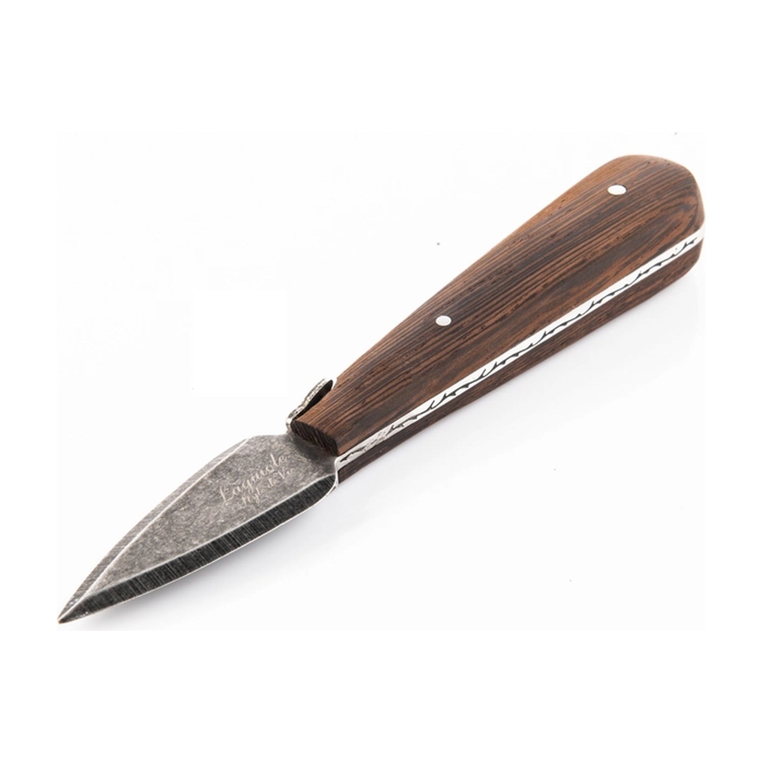 Laguiole Style de Vie Oestermes met Oesterhouder - Wenge op witte achtergrond