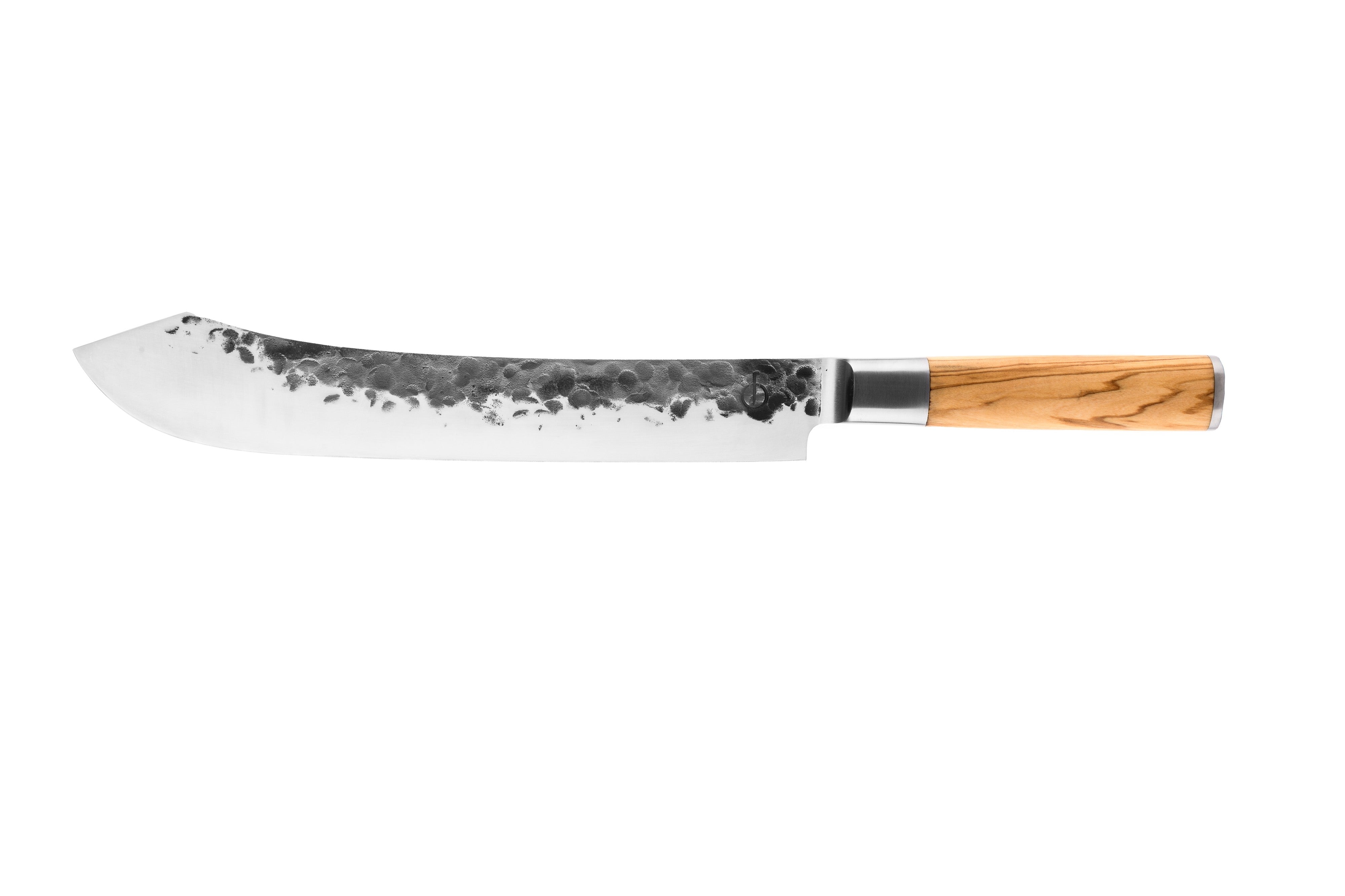 Forged Olive Slagersmes - 25,5 cm op witte achtergrond