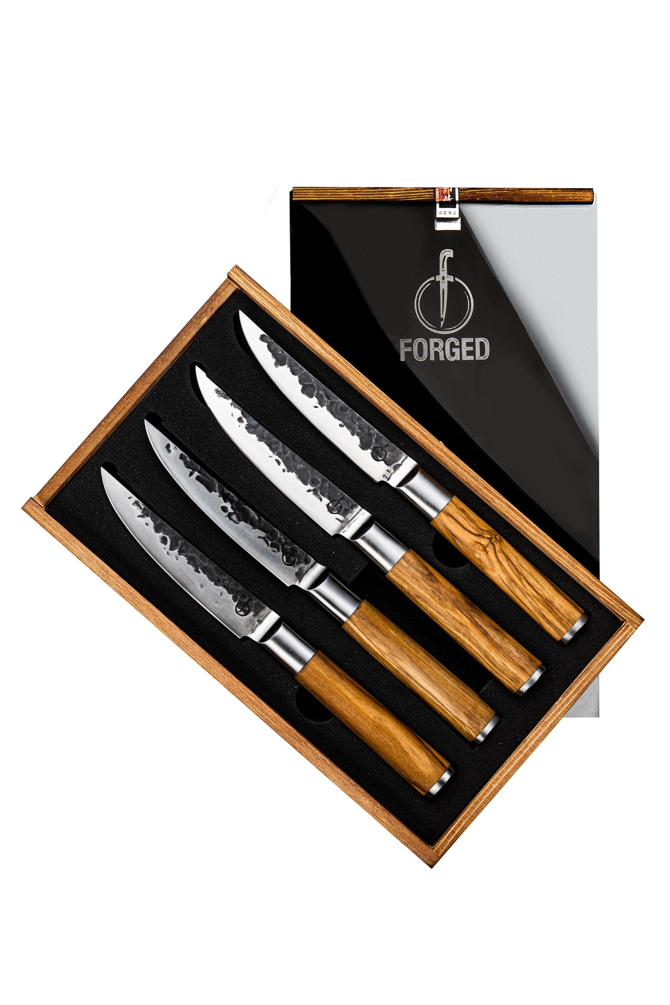 Forged Olive Steakmessenset 4-delig
