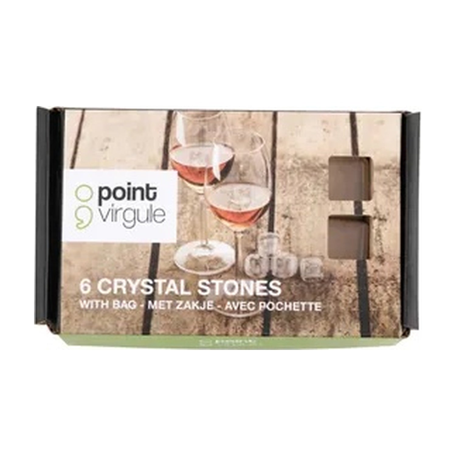 Point-Virgule Crystal Stones IJsblokjes - 6 stuks op witte achtergrond