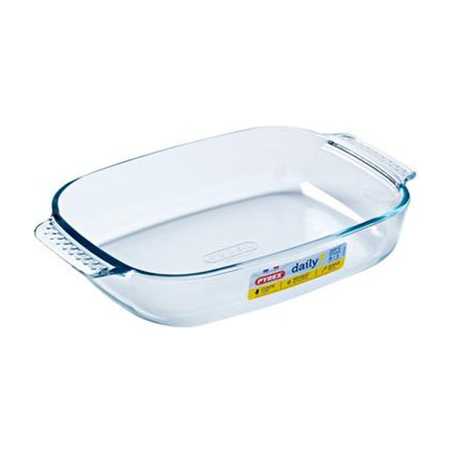 Pyrex Ovenschaal Rechthoek Transparant - 1,8 liter op witte achtergrond