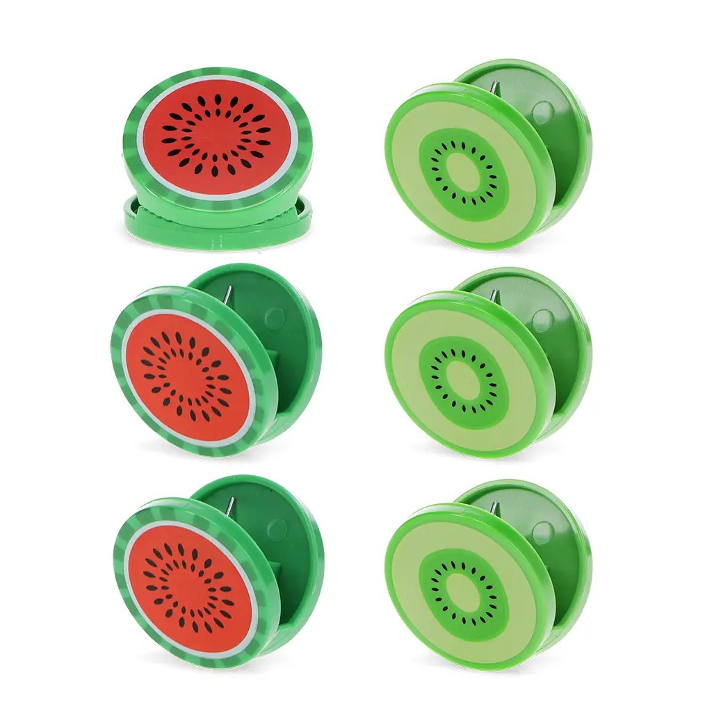 Rex Bagclips 6-delig - Kiwi en Watermeloen op witte achtergrond