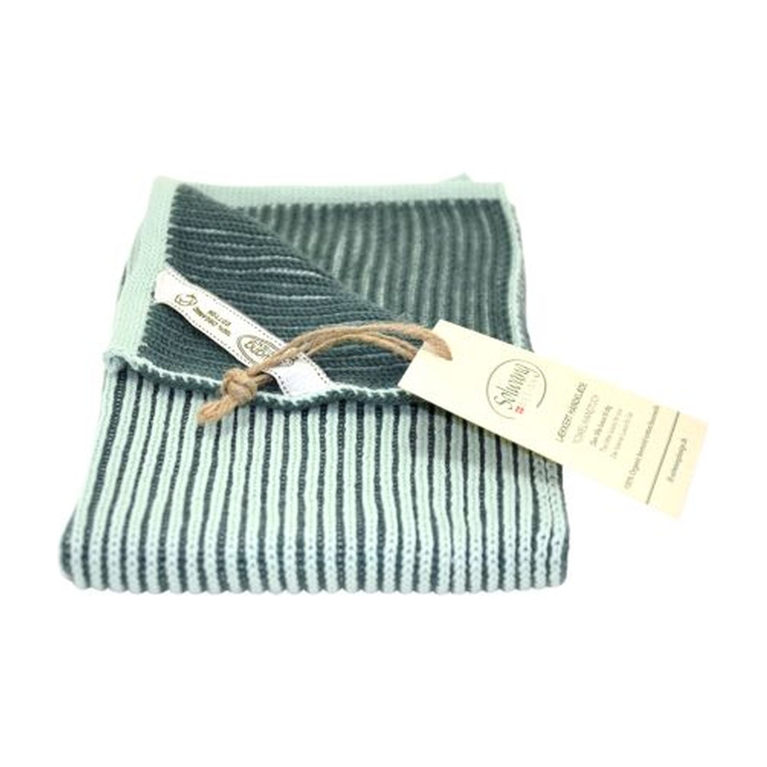 Solwang Design Keukendoek Rib - Petrol op witte achtergrond