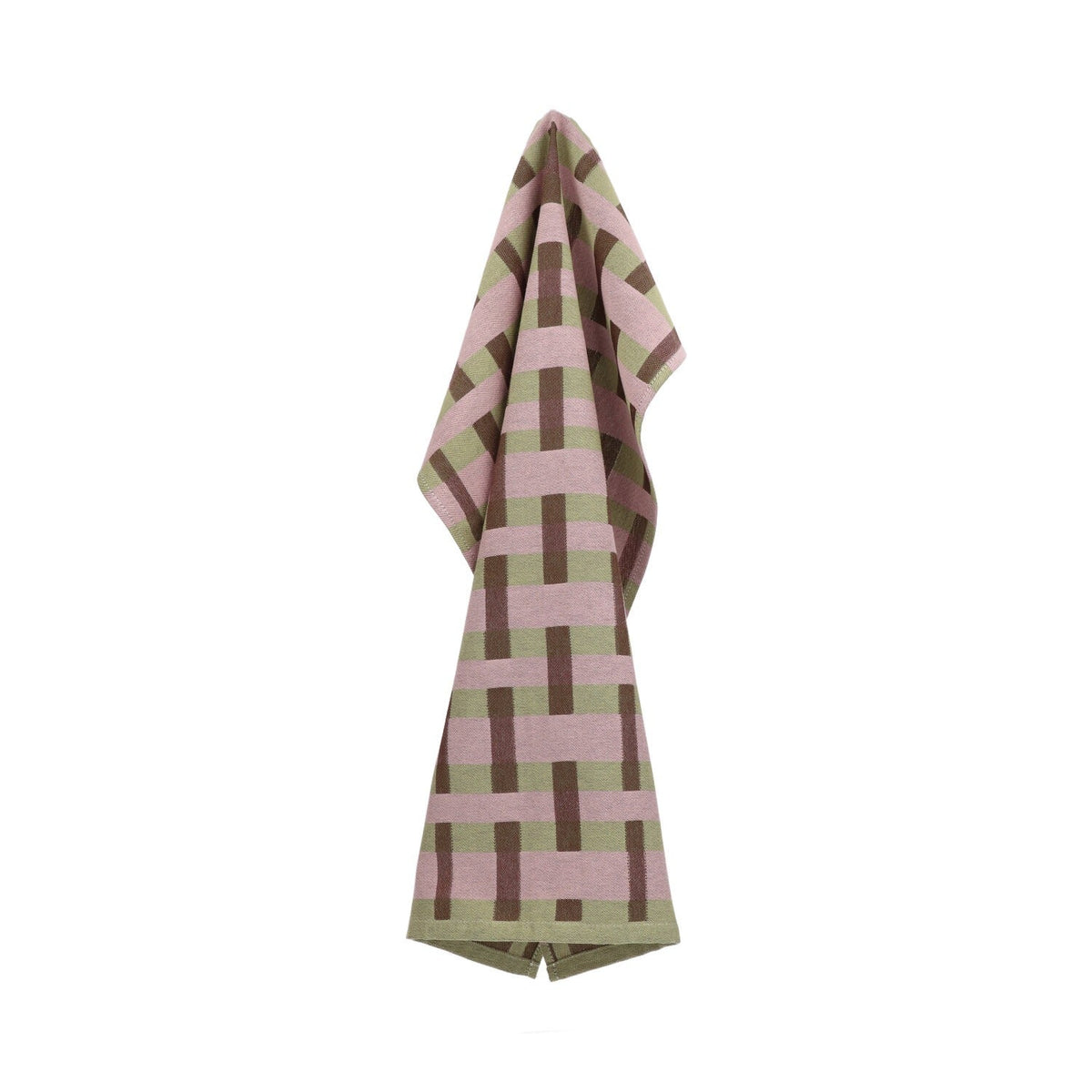 Return to Sender Theedoek Geometric Sofia - Sage Green op witte achtergrond