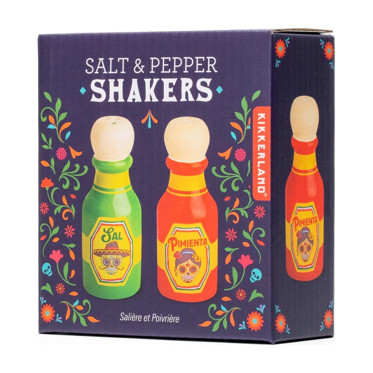 Kikkerland Peper- en Zoutstel Hot Sauce op witte achtergrond