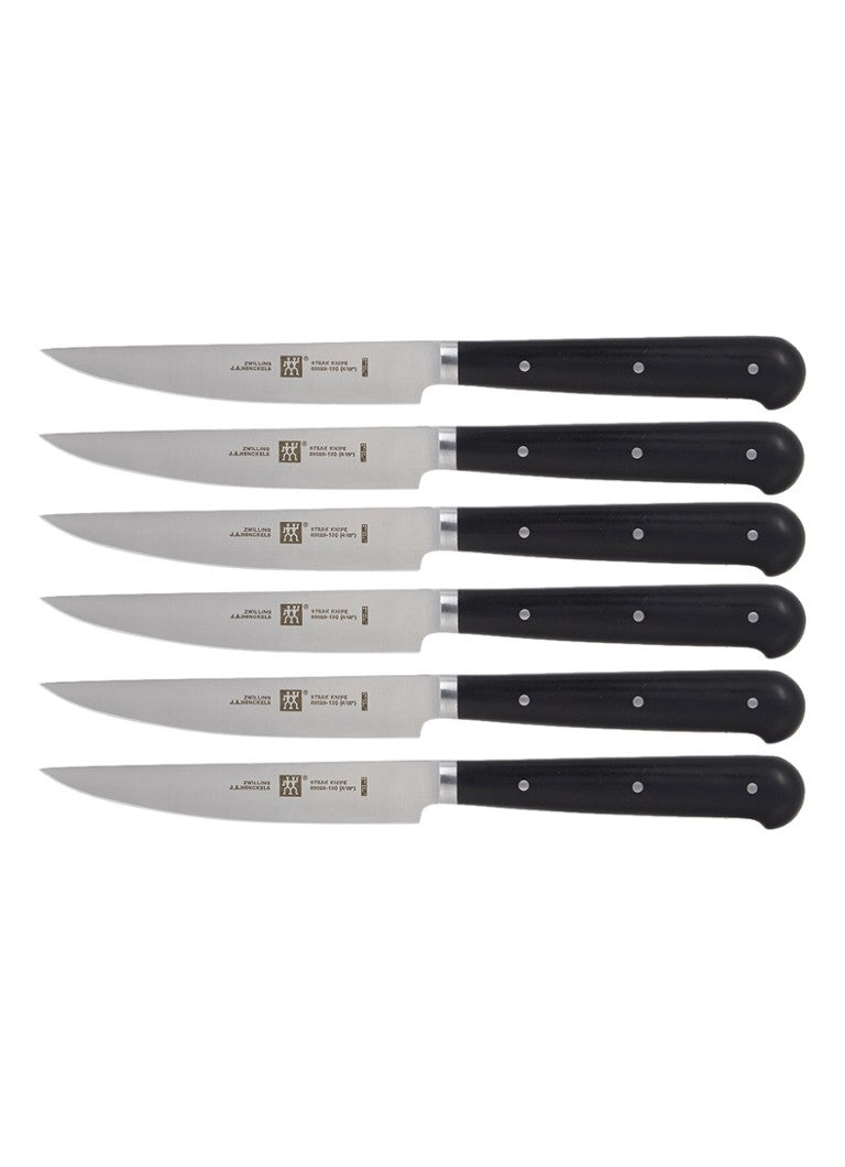 Zwilling Steakmessen 6-delig by Matteo Thun - Zwart op witte achtergrond