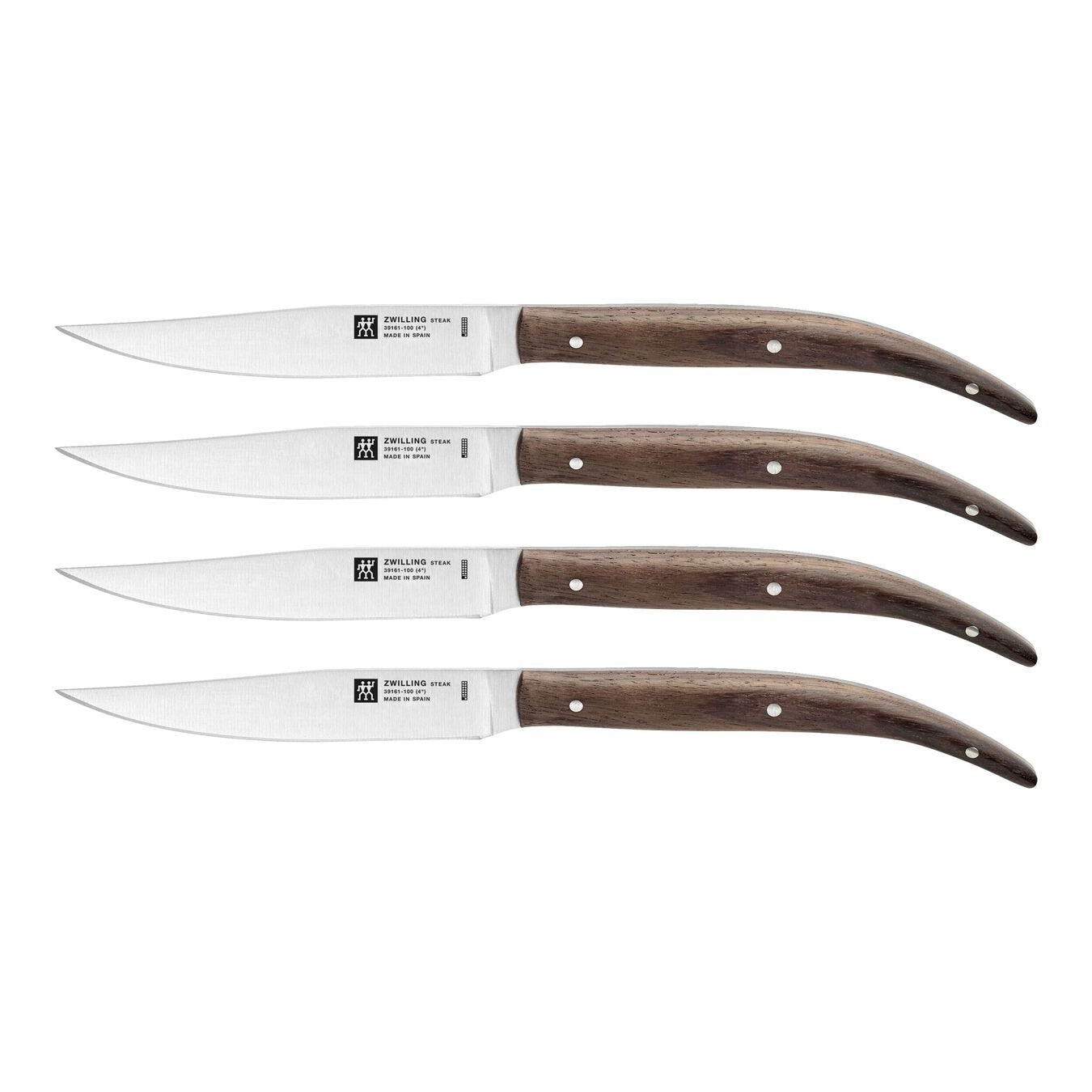 Zwilling Steakmessen Palissander 4-delig - Hout op witte achtergrond