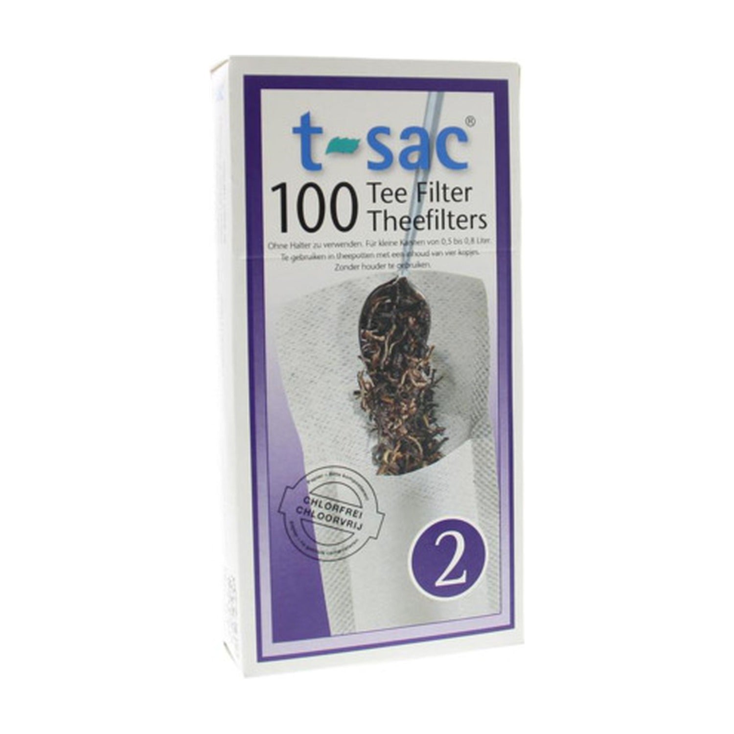 T-sac Theefilter nr. 2 op witte achtergrond