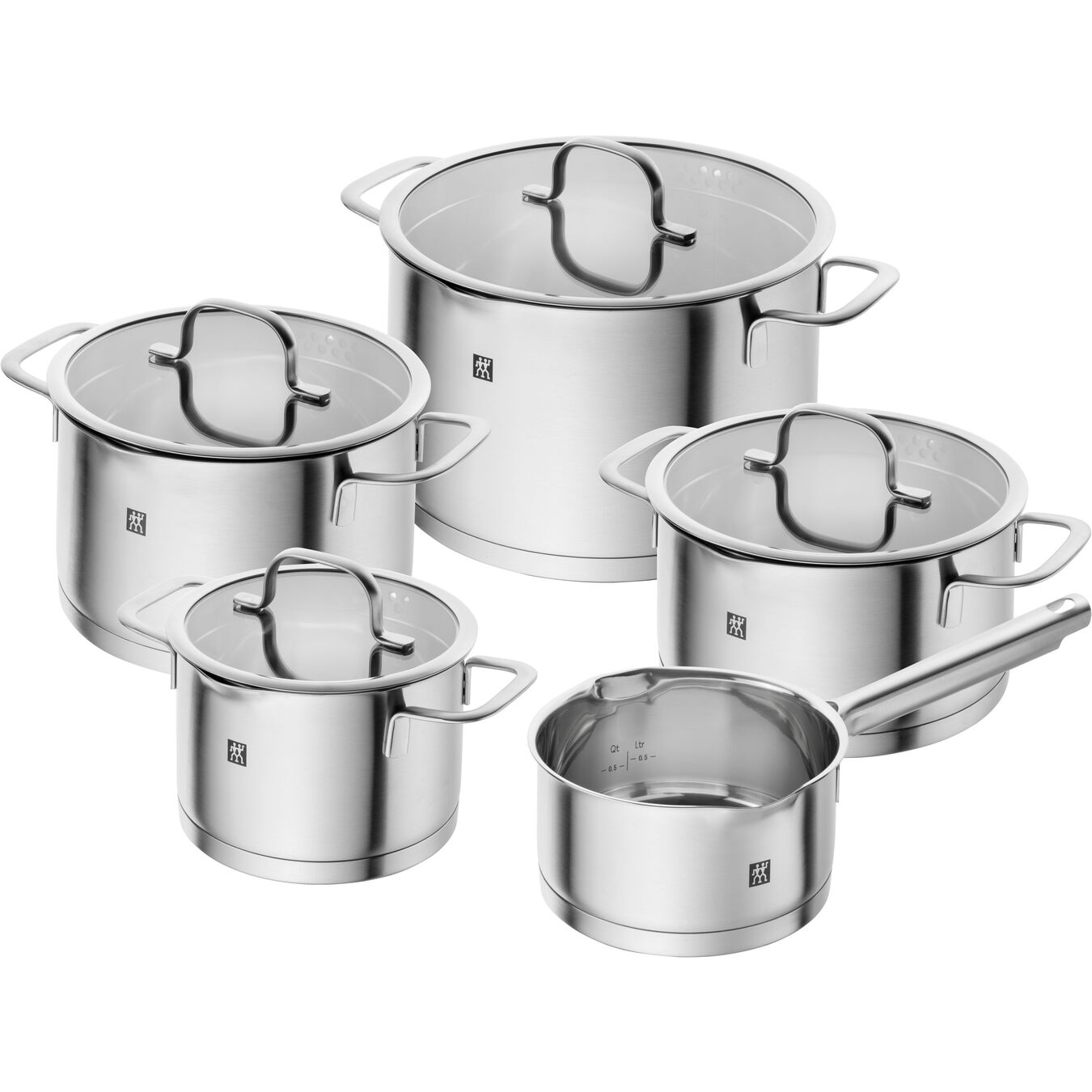 Zwilling TrueFlow Pannenset 5-delig op witte achtergrond