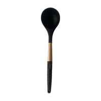 Slowtime Siliconen Soeplepel Zwart/Hout - 33 cm