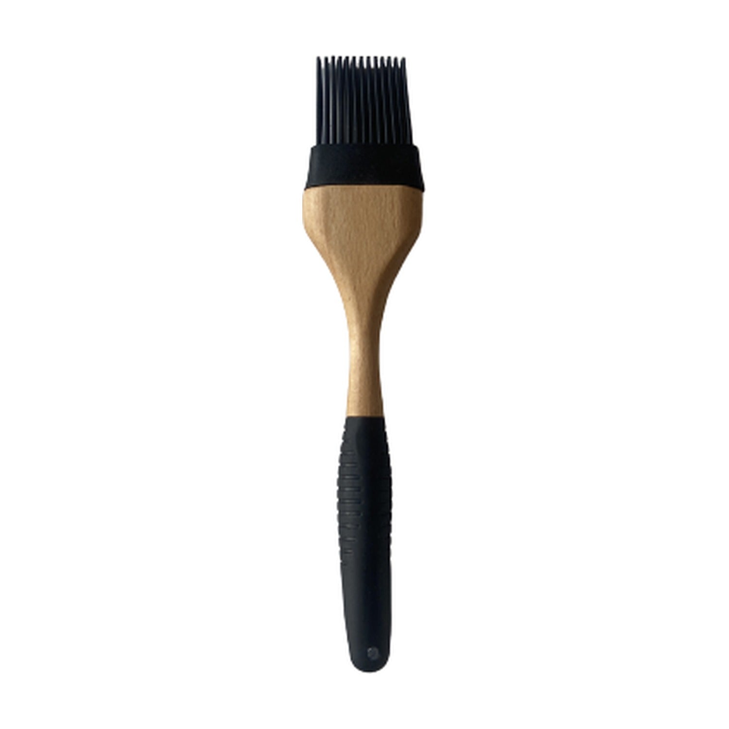 Slowtime Siliconen Invetkwast Breed Zwart/Hout - 24 cm op witte achtergrond