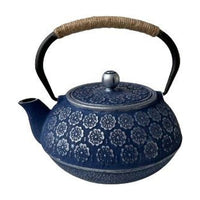 Woerdman Theepot Gietijzer Blauw Bloem - 1,2 liter