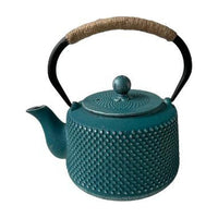 Woerdman Theepot Gietijzer Hunter Petrol Stip - 1 liter