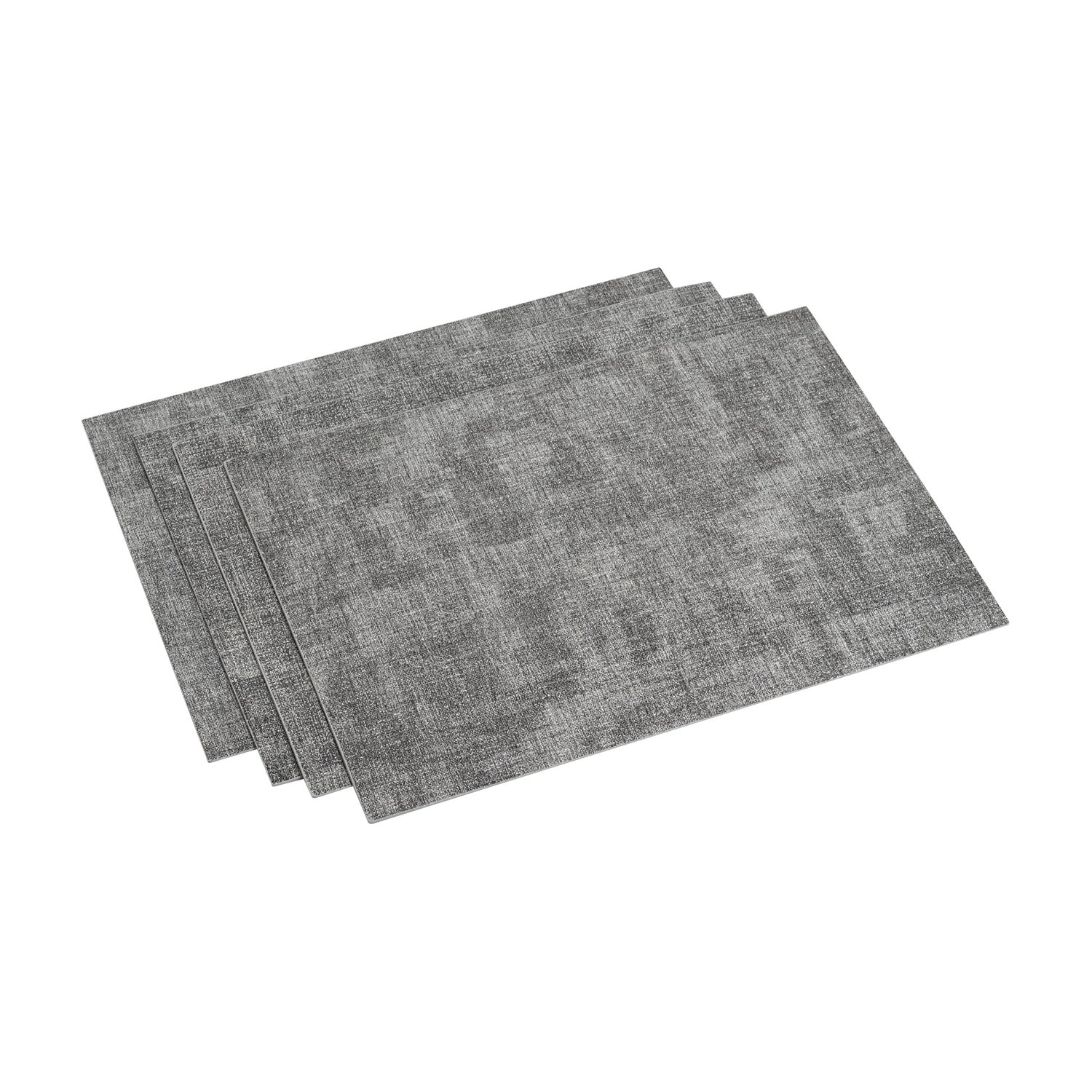 Woerdman Placemat Vegan Leather Rechthoekig - Gemêleerd Zwart/Wit op witte achtergrond