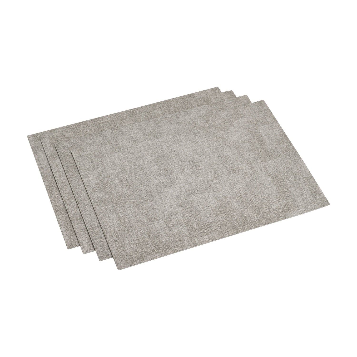 Woerdman Placemat Vegan Leather Rechthoekig - Lichtgrijs op witte achtergrond