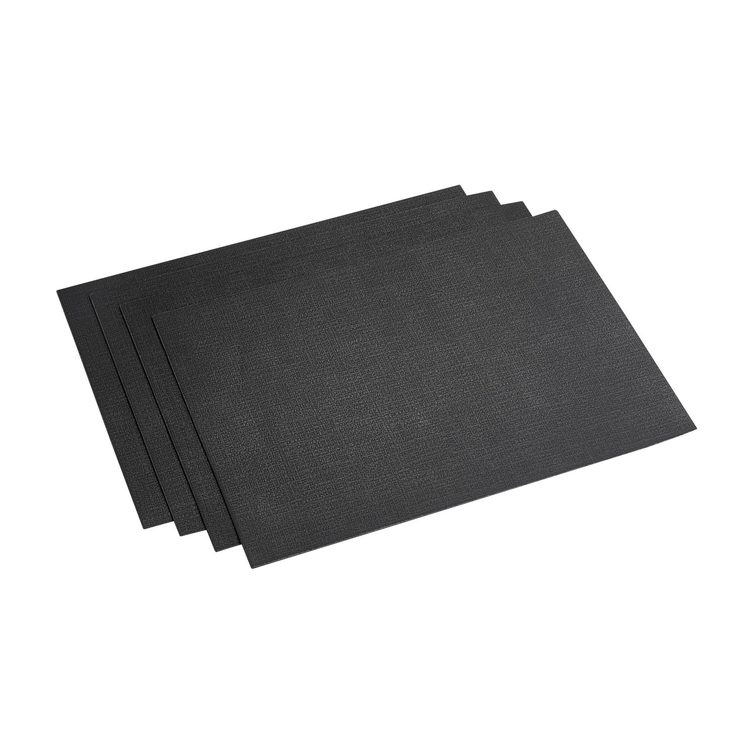 Woerdman Placemat Vegan Leather Rechthoekig - Zwart op witte achtergrond
