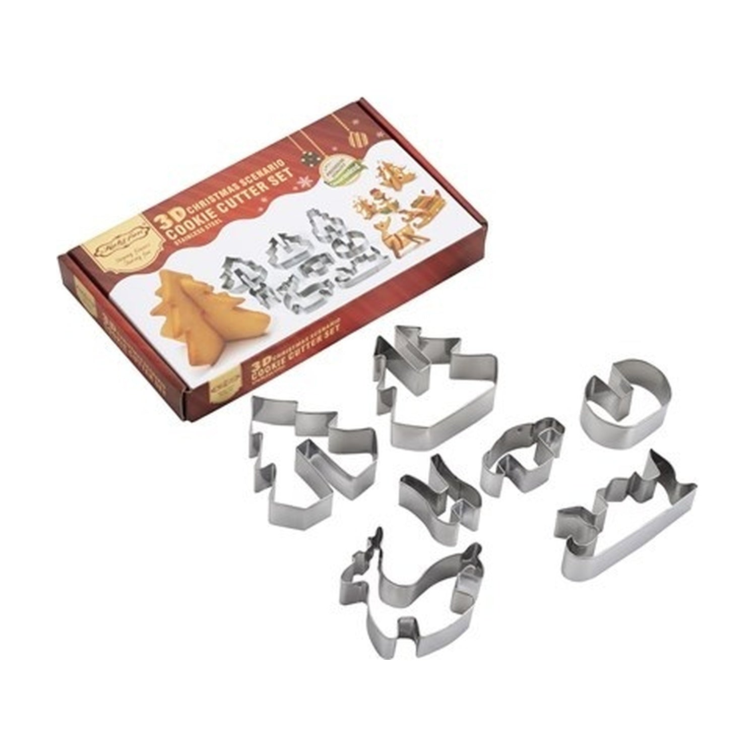 Woerdman Uitstekerset Kerstkoekjes op witte achtergrond