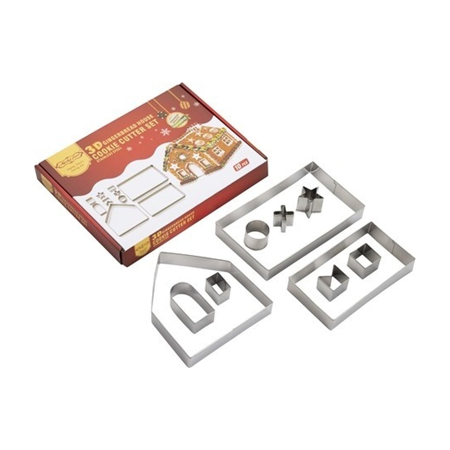 Woerdman Uitstekerset Gingerbread Koekhuisje op witte achtergrond