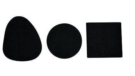 Woerdman Onderzetters Vegan Leather 4 stuks - Zwart op witte achtergrond