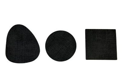 Woerdman Onderzetters Vegan Leather 4 stuks - Donkergrijs op witte achtergrond