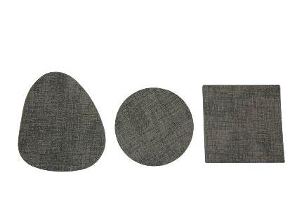 Woerdman Onderzetters Vegan Leather 4 stuks - Lichtgrijs op witte achtergrond