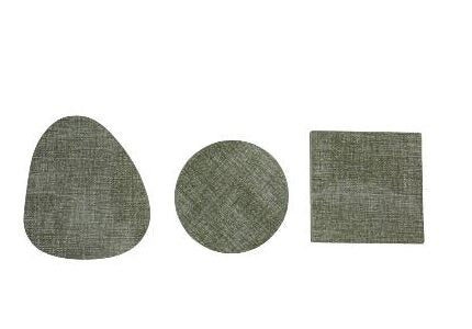 Woerdman Onderzetters Vegan Leather 4 stuks - Mintgroen op witte achtergrond