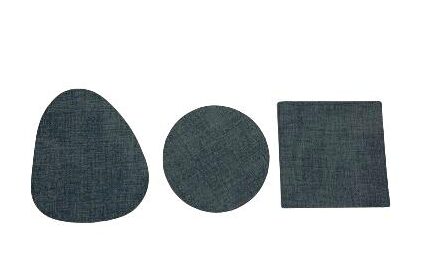 Woerdman Onderzetters Vegan Leather 4 stuks - Donkerblauw op witte achtergrond