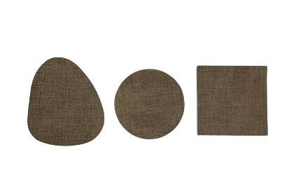Woerdman Onderzetters Vegan Leather 4 stuks - Lichtbruin op witte achtergrond