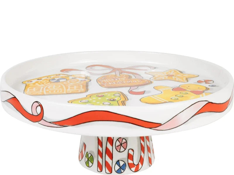 Blond Amsterdam Kerst Taartplateau met Rand - 24 cm op witte achtergrond