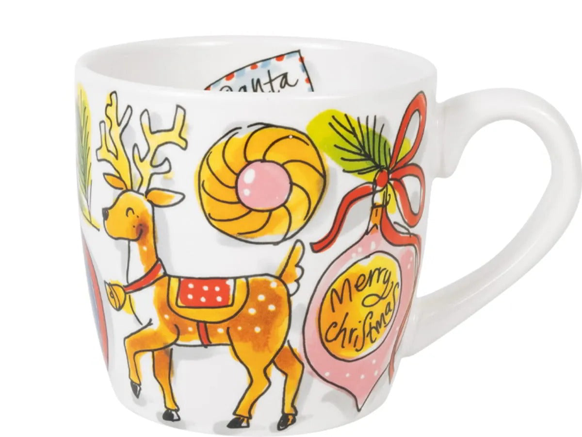 Blond Amsterdam Kerst Cappuccinobeker Kerstballen - 500 ml op witte achtergrond