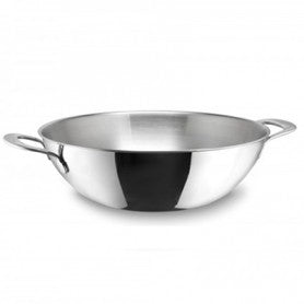 Habonne Wokpan met Deksel Tri-Ply - 30 cm op witte achtergrond